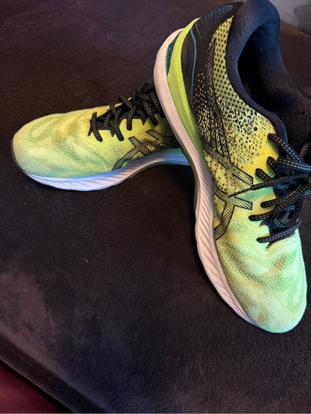 Asics Neon Yellow and Black Men's Running Shoes